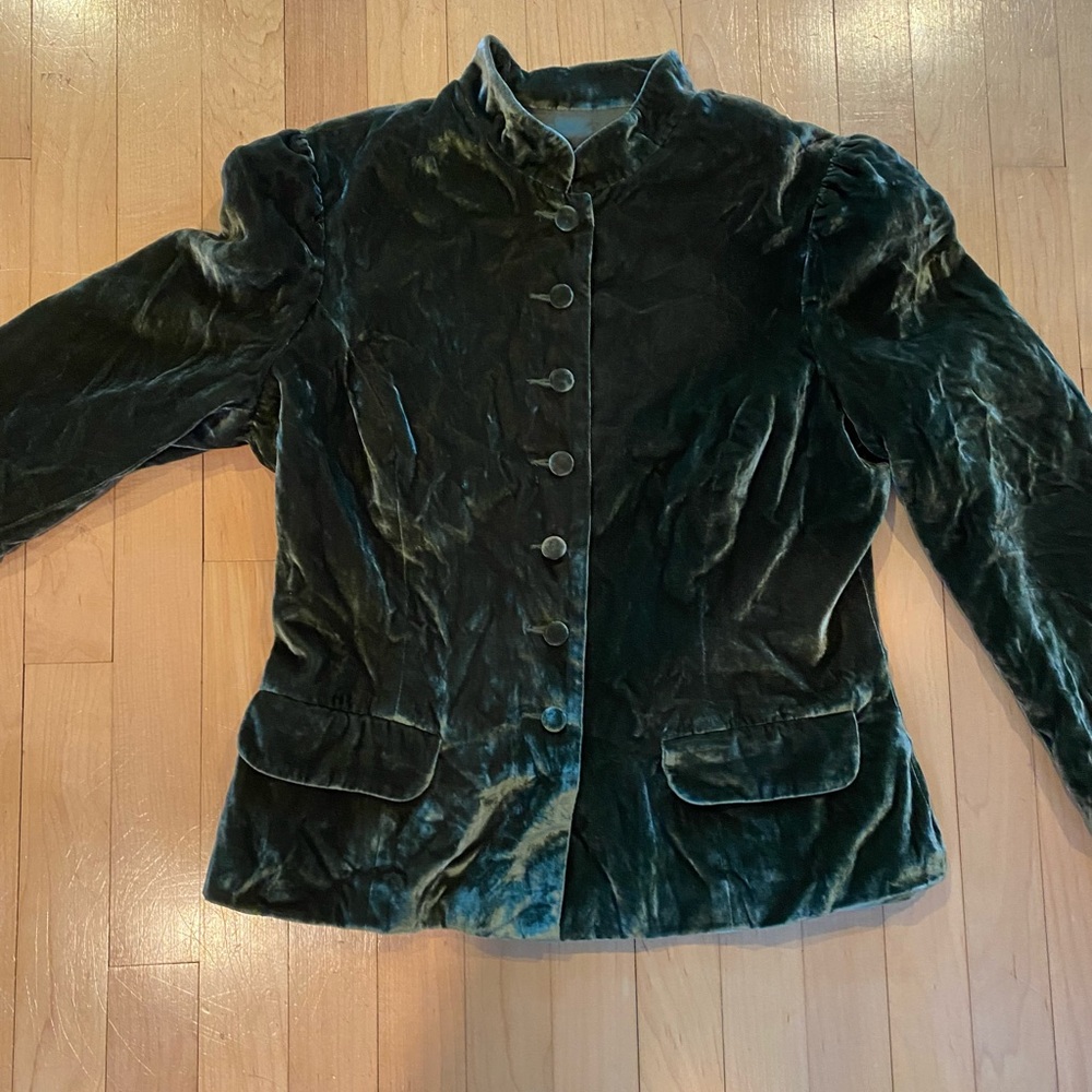 Green Velvet Blazer